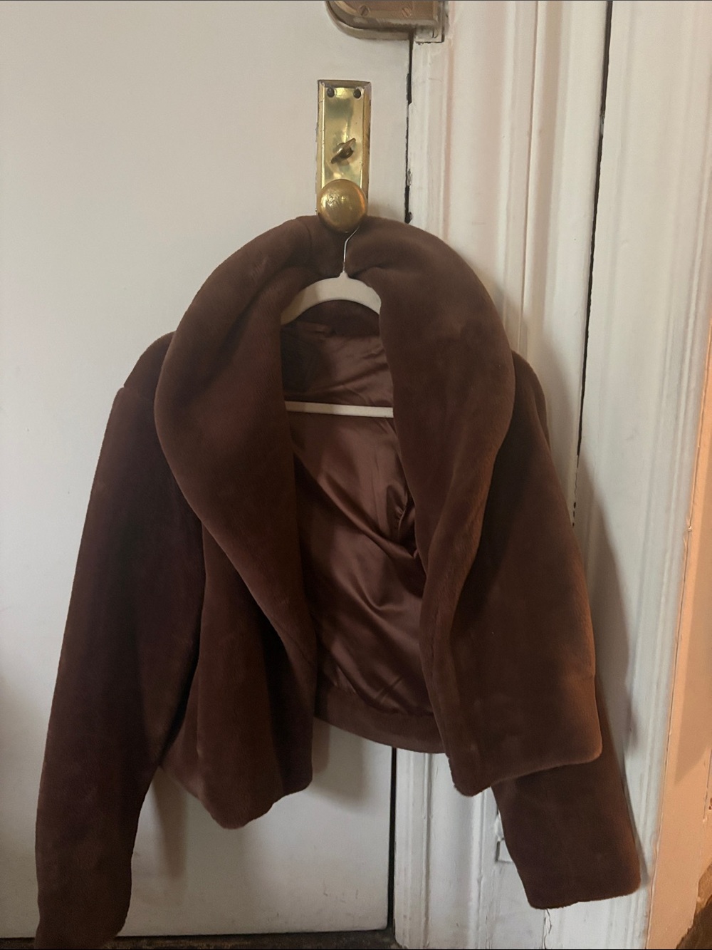 Blank NYC Chocolate Brown Teddy Jacket super cute 70s feel, excellent condition